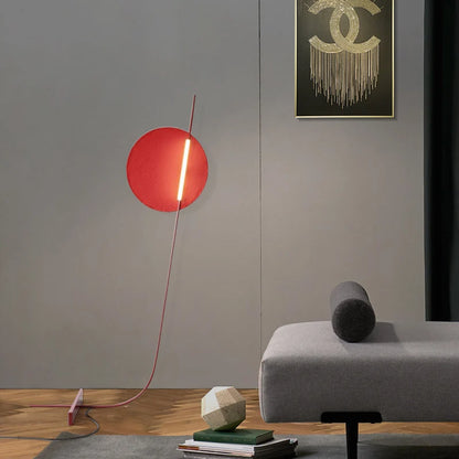 Nordic Design Bent Metal Frame Red Floor Lamp