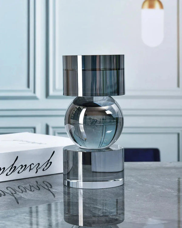 Gestapelte geometrische Kristallkerzenhalter