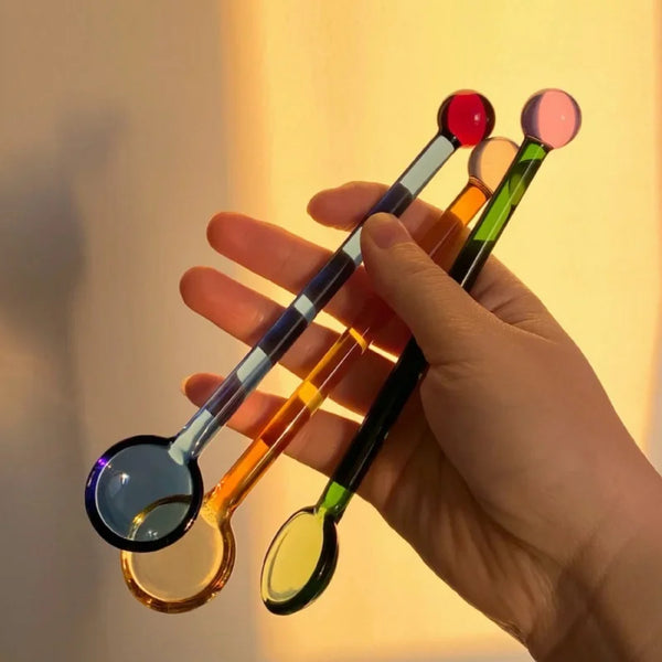Colored Glass Mixing Spoon