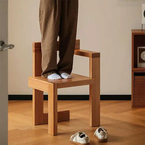 Vintage Solid Oak Wood S Chair