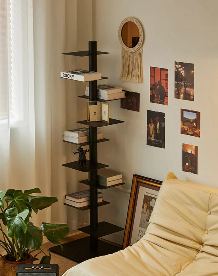 Metal Low-Profile Adjustable Bookcase Organizer Shelf