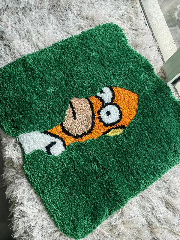 Homer Green Plush Bedroom Mat