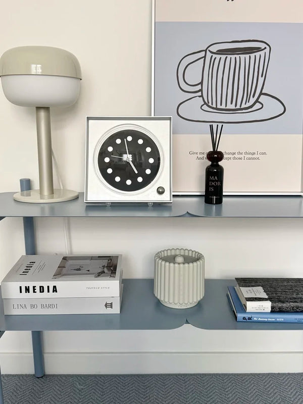 Square Bahaus Clock Studio Lima Bauhaus Industrial Retro Square Clock