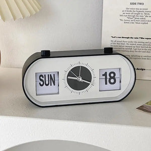 Horloge de bureau avec calendrier rétro