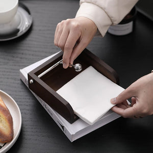 Wooden Stainless Steel Ball Napkin Holder