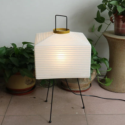 Japanese Wabi-Sabi Style Rice Paper Floor Lantern Lamp