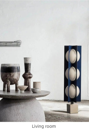 Lampe boule à base en marbre bleu géométrique de conception italienne