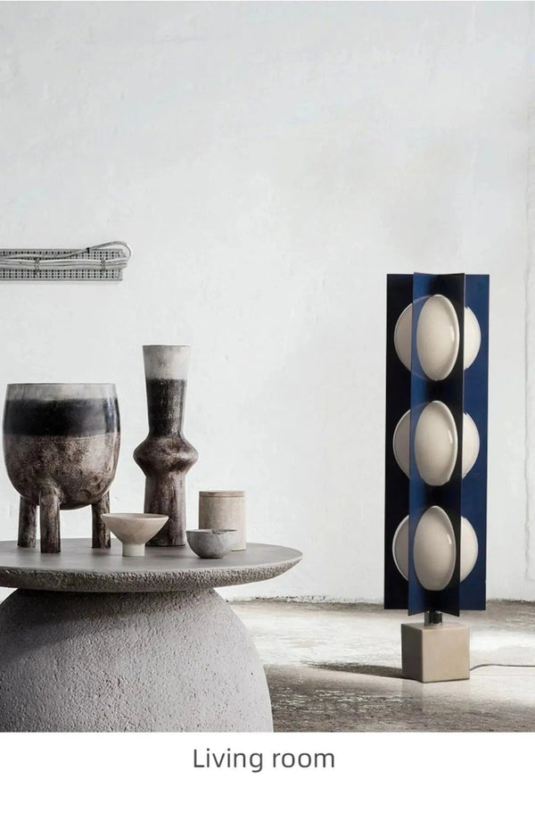 Lampe boule à base en marbre bleu géométrique de conception italienne