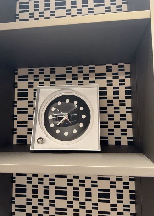 Square Bahaus Clock Studio Lima Bauhaus Industrial Retro Square Clock