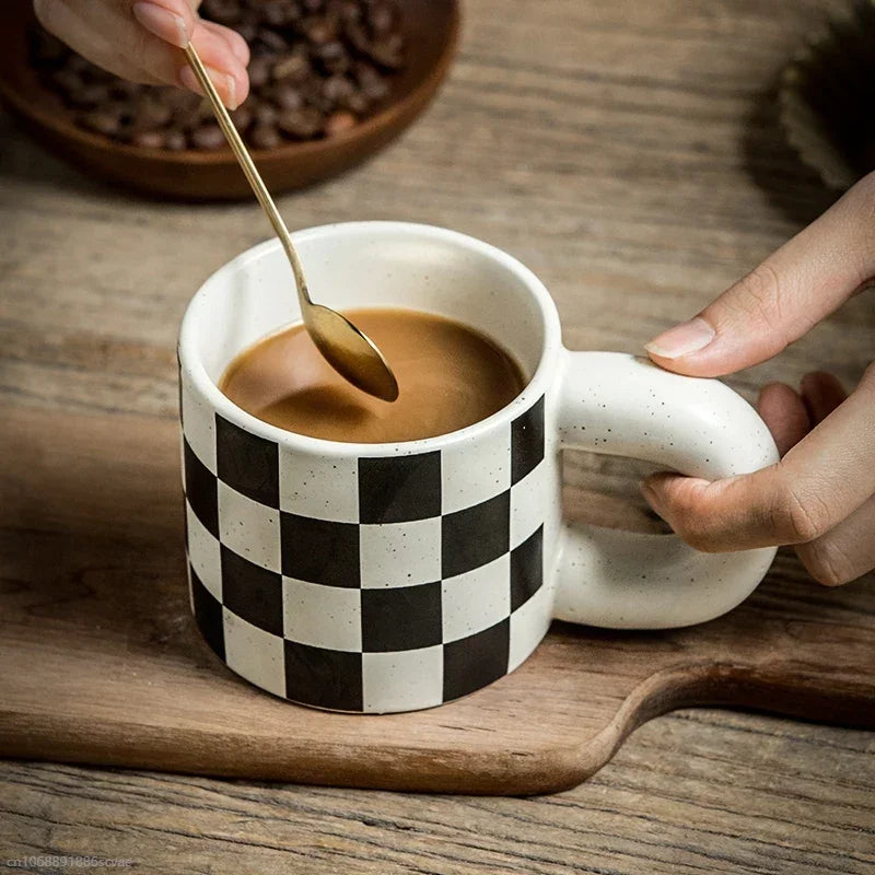 Plaid Checkerboard Ceramic Mug
