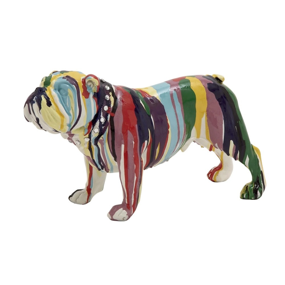 Polystone Graffiti Bulldog Sculpture