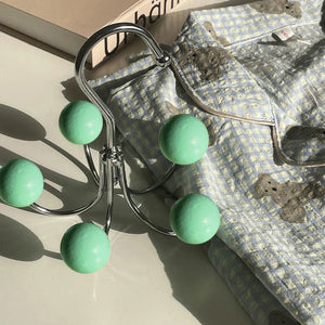 Rotating 5 Color Wooden Ball Hooks Hanger