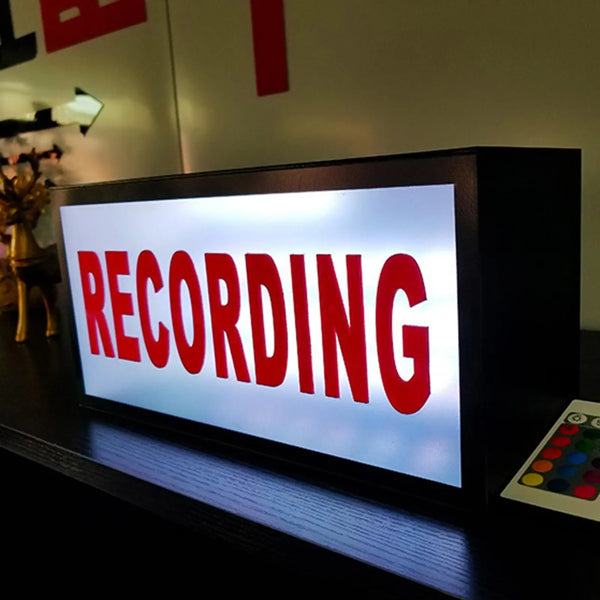 Recording Sign Retro Lightbox Table Lamp