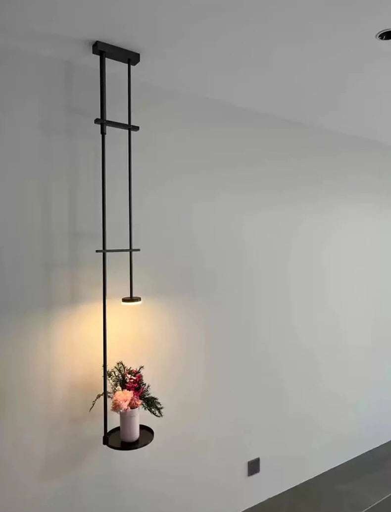 Black Metal Shelf Atmosphere Spot Ceiling Hanging Lamp