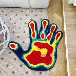 Mono Design Thermal Imager Palm Shape Handmade Tufted Mat
