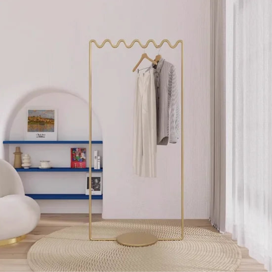 Wavy Metal Floor Coat Rack