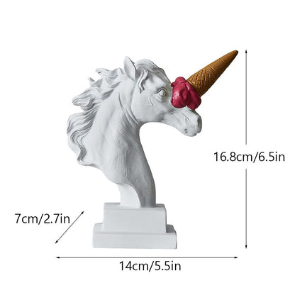 Roman Horse Head with Ice Cream Sculpture
