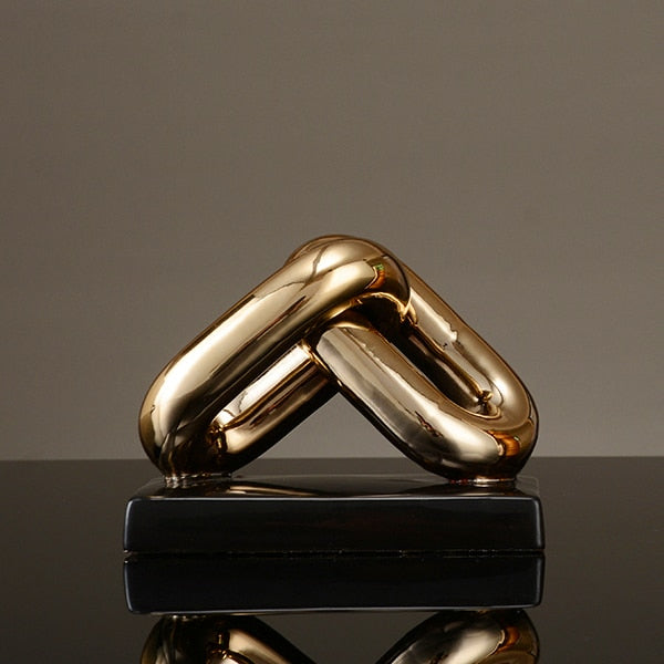 Nordic Golden Chain Ceramic Sculpture
