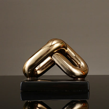Nordic Golden Chain Ceramic Sculpture