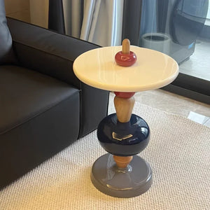 Modular Color-Stack Pedestal Side Table