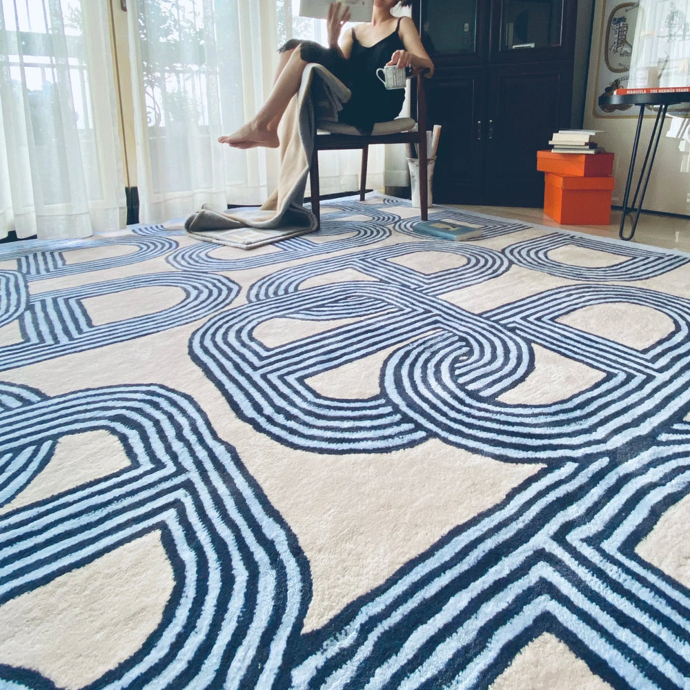 French Style Chain Pattern Carpet Area Rug