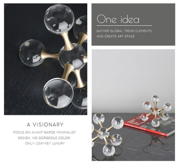 Crystal Hand-Crafted Ball Geometric Sculpture