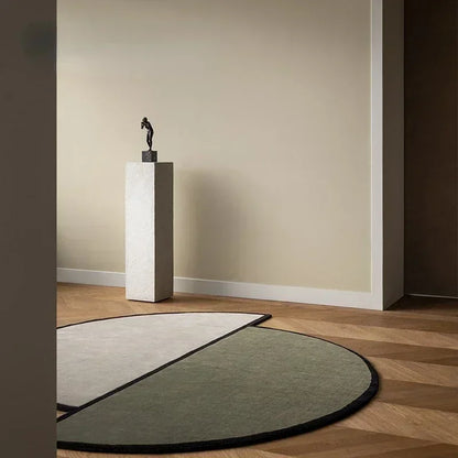 Irregular Staggered Round Carpet Area Rug