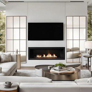 Windowpane Black Wall Mirror