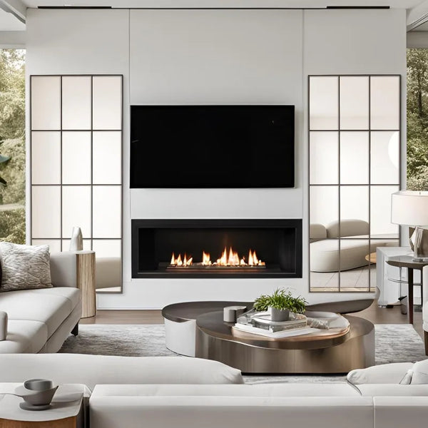 Windowpane Black Wall Mirror