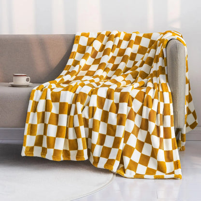 Checker Board Lattice Plaid Throw Blanket