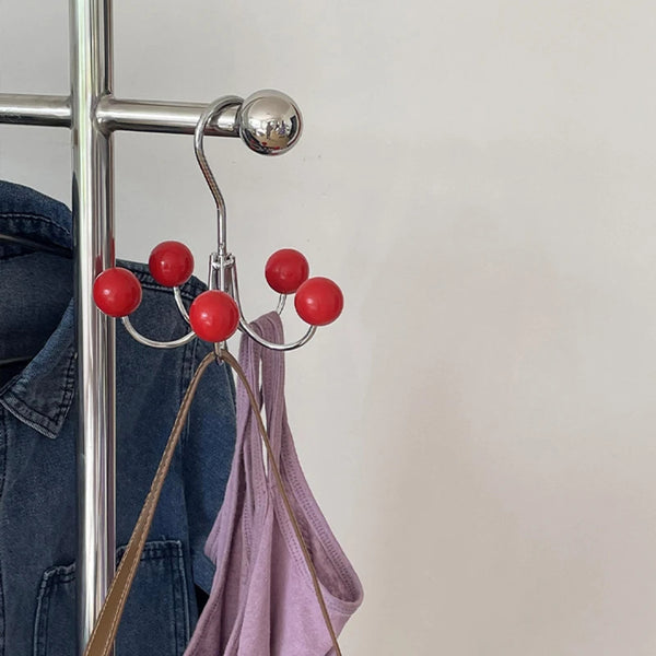Rotating 5 Color Wooden Ball Hooks Hanger