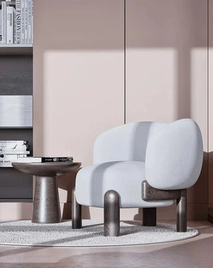 Nordic Fabric Solid Wood Bubble Lazy Sofa Chair