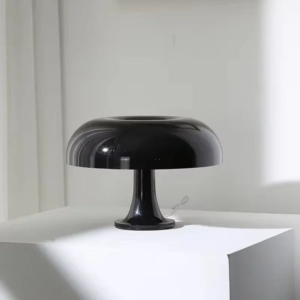 Bauhaus Wide Black Mushroom Table Lamp