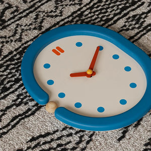 Japanese Minimalist Oval Blue Pendulum Wall Clock