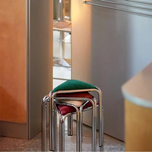 Triangle Stainless Steel Vintage Accent Stool