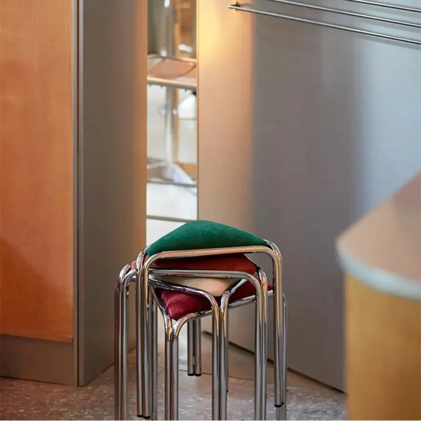 Triangle Stainless Steel Vintage Accent Stool