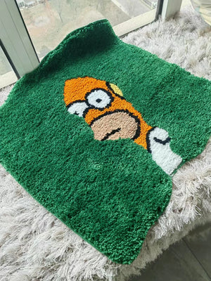 Homer Green Plush Bedroom Mat