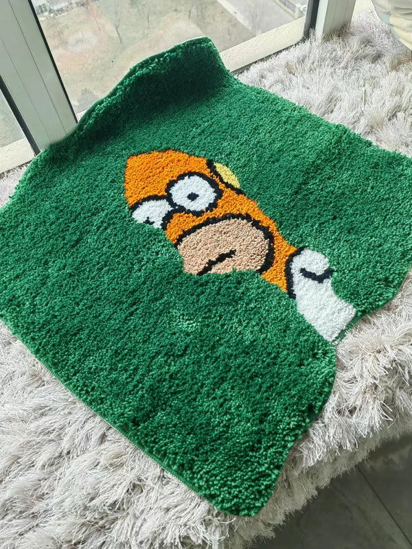 Homer Green Plush Bedroom Mat