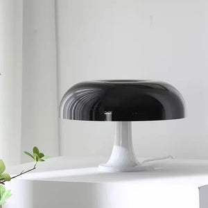 Bauhaus Wide Black Mushroom Table Lamp
