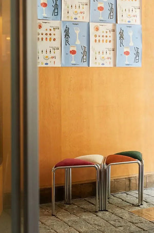 Triangle Stainless Steel Vintage Accent Stool