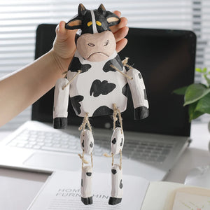 Hand-Carved Wooden Cow Puppet