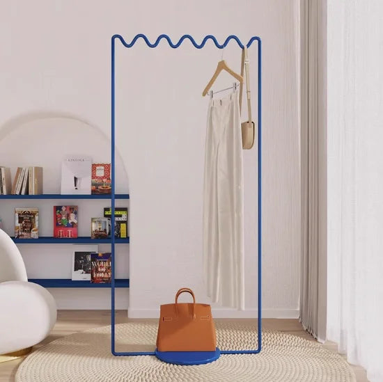Wavy Metal Floor Coat Rack