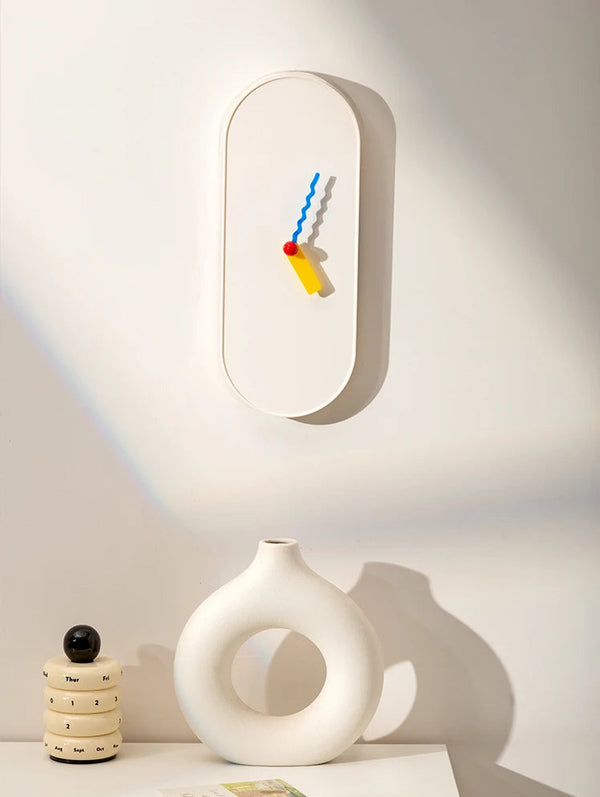 Epeius Minimalist Oval Long Wall Clock