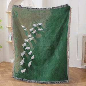 Grassland Sheep Tassel Throw Blanket