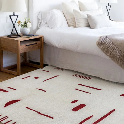 Retro Abstract Pattern Red Carpet Area Rug