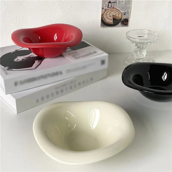 Irregular Wave Ceramic Snack Bowl