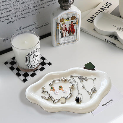 White Cloud Ceramic Plate Tray