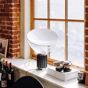 Lampe à bol transparente de style italien en chrome