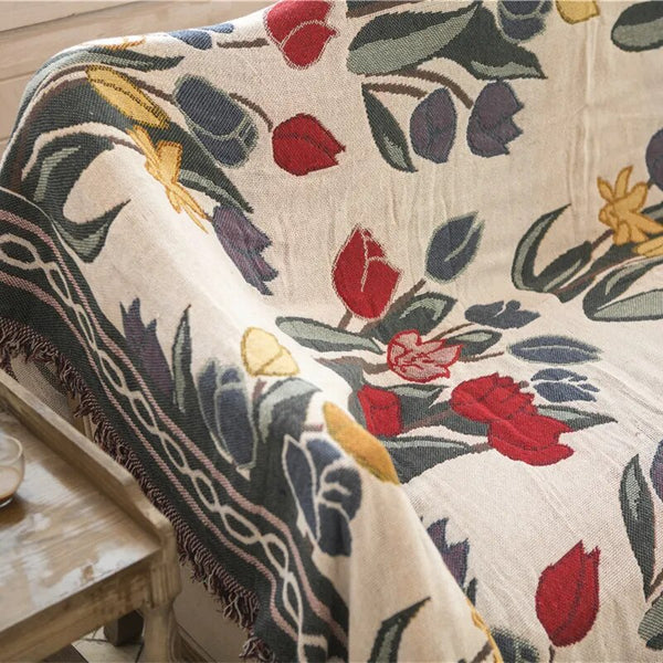 Tulip Vintage Bamboo Fiber Throw Blanket