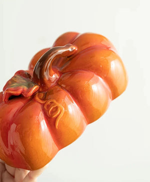 Essteller mit Keramikdeckel „Kürbis“